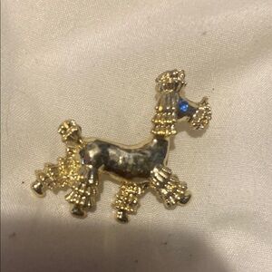 Gold Poodle Brooch